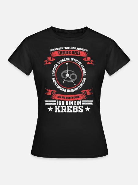 Lustiges Sternzeichen Krebs Sternbild Geschenk - Frauen T-Shirt - Schwarz