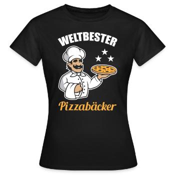 Weltbester Pizzabäcker - Frauen T-Shirt - Schwarz - Vorne - AI Model Female 172 dark (172cm)