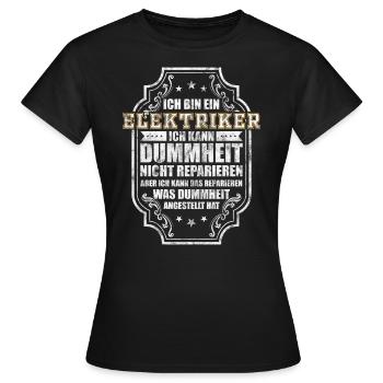 Elektriker Strom Spannung - Frauen T-Shirt - Schwarz - Vorne - AI Model Female 172 dark (172cm)