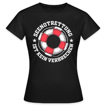 Seenotrettung ist kein Verbrechen Rettungsring - Frauen T-Shirt - Schwarz - Vorne - AI Model Female 172 dark (172cm)