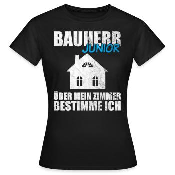Lustiges Bauherr Junior Geschenk - Frauen T-Shirt - Schwarz - Vorne - AI Model Female 172 dark (172cm)