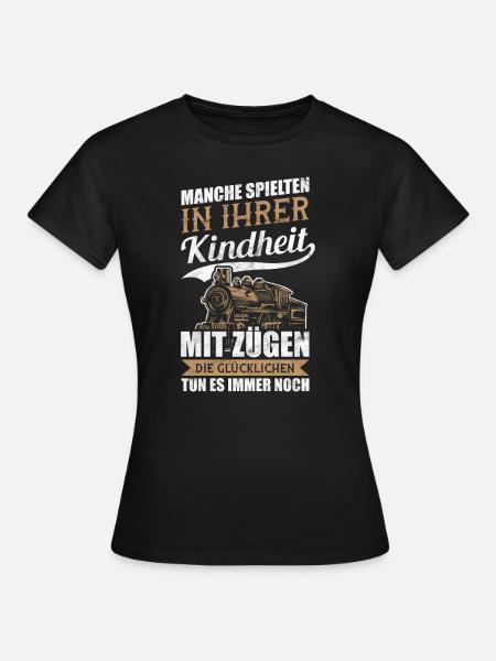 Eisenbahner Modelleisenbahn Zug Lokomotive - Frauen T-Shirt - Schwarz