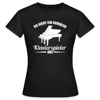Lustiges Klavier Pianist Musiker Sprüche Geschenk - Frauen T-Shirt - Schwarz - Vorne - AI Model Female 172 dark (172cm)