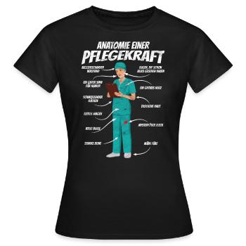 Anatomie einer Pflegekraft Altenpflegerin - Frauen T-Shirt - Schwarz - Vorne - AI Model Female 172 dark (172cm)