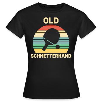 Old Schmetterhand Tischtennis Geschenk - Frauen T-Shirt - Schwarz - Vorne - AI Model Female 172 dark (172cm)