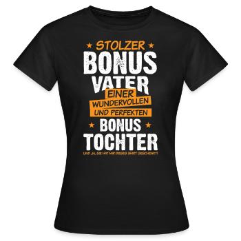Stiefvater Papa Vater Bonuspapa Stiefpapa - Frauen T-Shirt - Schwarz - Vorne - AI Model Female 172 dark (172cm)