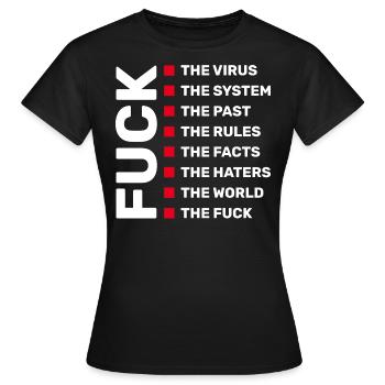 FUCK - FUCK ALL THINGS - T-shirt Femme - noir - Devant - AI Model Female 172 dark (172cm)