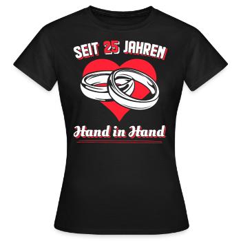 Mariage d’argent Cadeau - T-shirt Femme - noir - Devant - AI Model Female 172 dark (172cm)