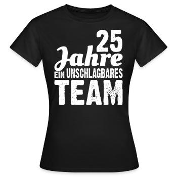 Mariage d’argent | 25 ans d’une équipe imbattable - T-shirt Femme - noir - Devant - AI Model Female 172 dark (172cm)