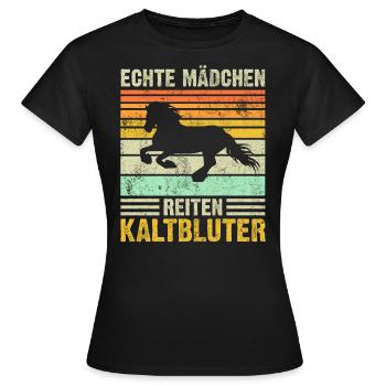 Kaltblüter Kaltblut Pferd Reiter Geschenk - Frauen T-Shirt - Schwarz - Vorne - AI Model Female 172 dark (172cm)
