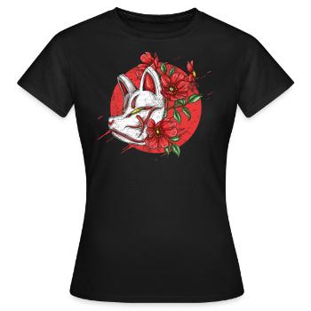 Kitsune Aesthetic | Anime Manga - Kawaii Kleidung - Frauen T-Shirt - Schwarz - Vorne - AI Model Female 172 dark (172cm)