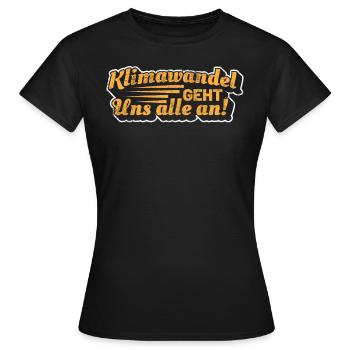 Klimawandel | Klimawandel geht uns alle an! - Frauen T-Shirt - Schwarz - Vorne - AI Model Female 172 dark (172cm)