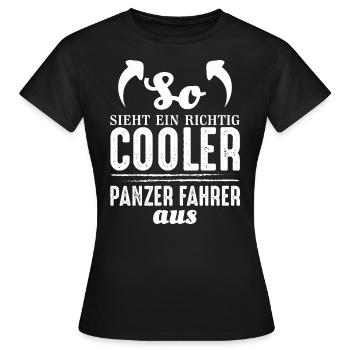 Panzerfahrer Armee Militär Geschenk - Frauen T-Shirt - Schwarz - Vorne - AI Model Female 172 dark (172cm)