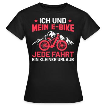 Ich und mein E-Bike | Lustiges Ebike Geschenk - Frauen T-Shirt - Schwarz - Vorne - AI Model Female 172 dark (172cm)