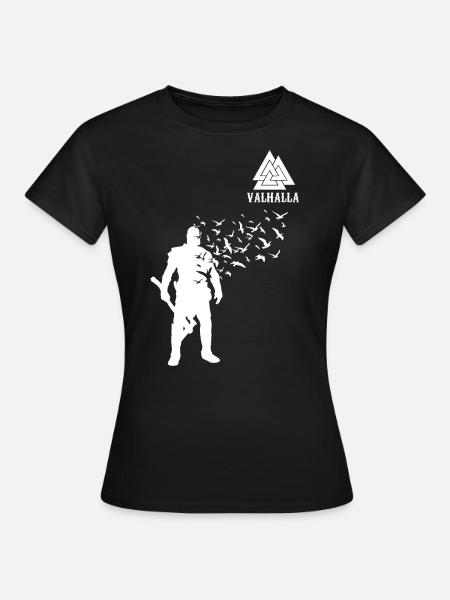 Valhalla Wikinger Axt Krieger Geschenk - Frauen T-Shirt - Schwarz