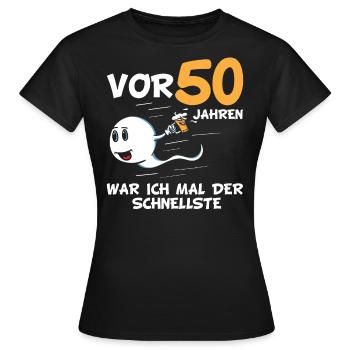 50 Geburtstag lustige Sprüche - Frauen T-Shirt - Schwarz - Vorne - AI Model Female 172 dark (172cm)