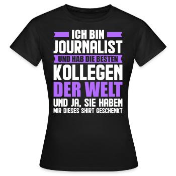 Journalist Journalismus Reporter Zeitung - Frauen T-Shirt - Schwarz - Vorne - AI Model Female 172 dark (172cm)