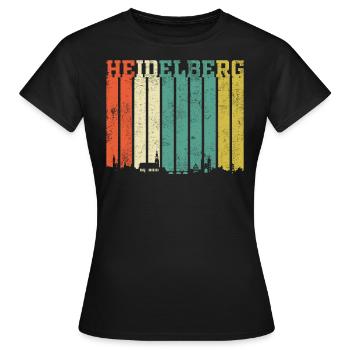 Heidelberg | Heidelberg Skyline - Frauen T-Shirt - Schwarz - Vorne - AI Model Female 172 dark (172cm)