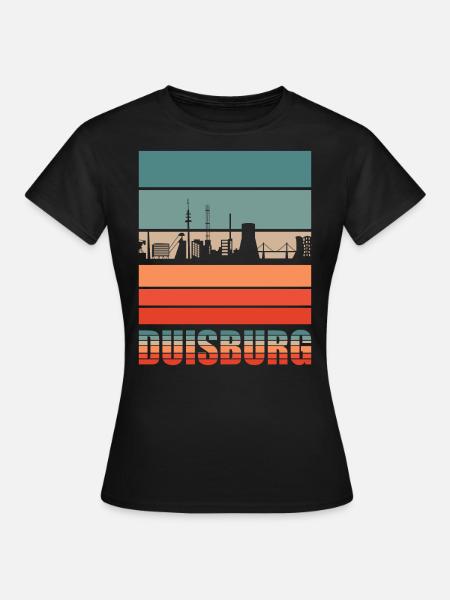 Duisburg Stadt Ruhrgebiet Skyline - Frauen T-Shirt - Schwarz