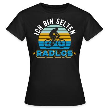 Fahrrad | Ich bin selten Radlos - Frauen T-Shirt - Schwarz - Vorne - AI Model Female 172 dark (172cm)