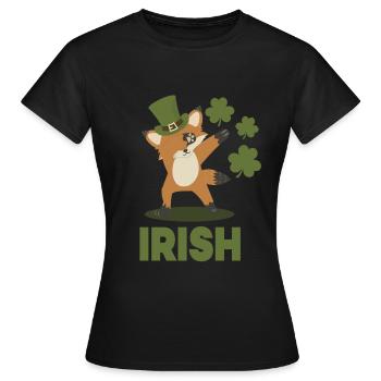 Irish dabbing fox - Women's T-Shirt - black - Front - AI Model Female 172 dark (172cm)