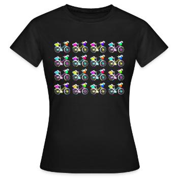 BIKE - FAHRRAD - BICYCLE - BICYCLETTE - VELO LOVE - Frauen T-Shirt - Schwarz - Vorne - AI Model Female 172 dark (172cm)