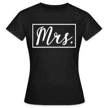 Mrs. Matching Couple Engagement Wedding Honeymoon - Women's T-Shirt - black - Front - AI Model Female 172 dark (172cm)
