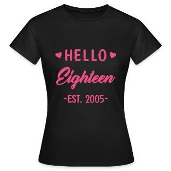 Bonjour dix-huit 2005 18 anniversaire fille - T-shirt Femme - noir - Devant - AI Model Female 172 dark (172cm)