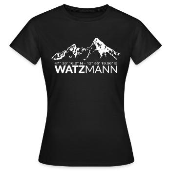 La légendaire montagne Watzmann à Berchtesgaden - Geo - T-shirt Femme - noir - Devant - AI Model Female 172 dark (172cm)