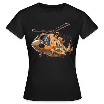 Comic Helicopter - Women's T-Shirt - black - Front - AI Model Female 172 dark (172cm)