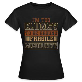 Masculinité maladroite à fragile - T-shirt Femme - noir - Devant - AI Model Female 172 dark (172cm)