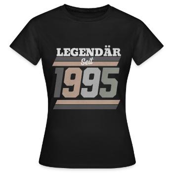 1995 - Frauen T-Shirt - Schwarz - Vorne - AI Model Female 172 dark (172cm)