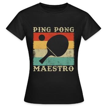 Ping pong master Gift Humor - Women's T-Shirt - black - Front - AI Model Female 172 dark (172cm)