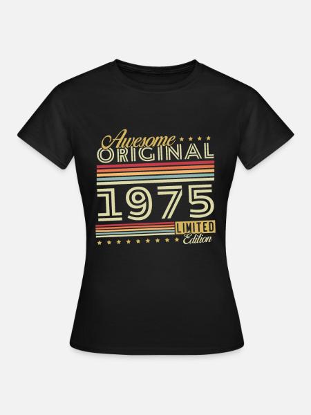 Alkuperäinen 1975 Vintage Retro Anniversary -lahja - Naisten t-paita - musta