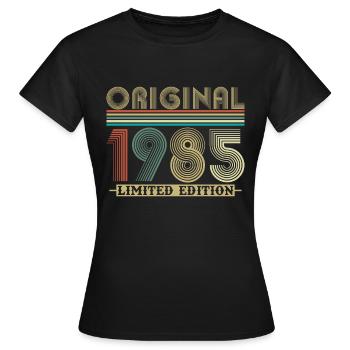 Original 1985 Vintage Retro Jubiläumsgeschenk - Frauen T-Shirt - Schwarz - Vorne - AI Model Female 172 dark (172cm)