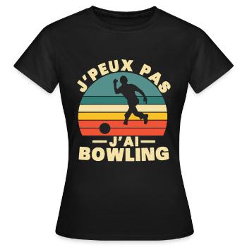 Ich kann nicht bowlen - Frauen T-Shirt - Schwarz - Vorne - AI Model Female 172 dark (172cm)