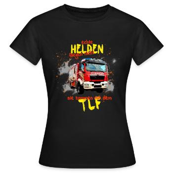 Camions de pompiers Camions de pompiers - T-shirt Femme - noir - Devant - AI Model Female 172 dark (172cm)