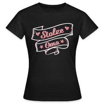 Stolze Oma Enkelkinder - Frauen T-Shirt - Schwarz - Vorne - AI Model Female 172 dark (172cm)