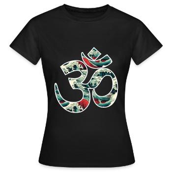 Résonance cosmique : le Om sacré - T-shirt Femme - noir - Devant - AI Model Female 172 dark (172cm)