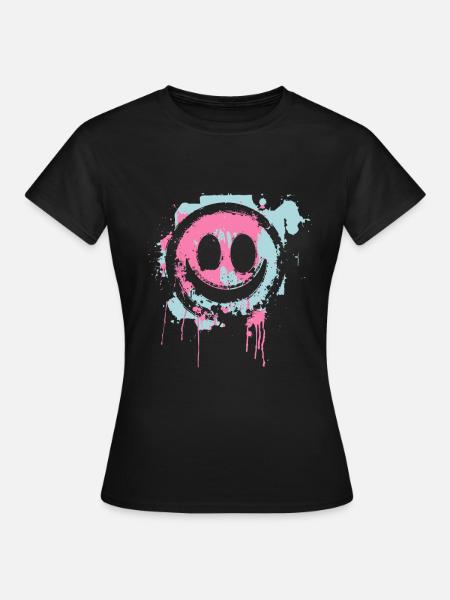 Graffiti Smiley Face - Urban Street Art - Women's T-Shirt - black