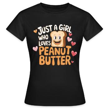 Juste une fille qui aime le beurre de cacahuète - T-shirt Femme - noir - Devant - AI Model Female 172 dark (172cm)