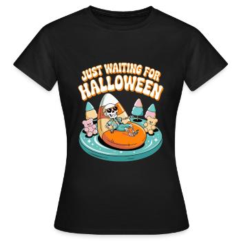 En attendant l’Halloween - T-shirt Femme - noir - Devant - AI Model Female 172 dark (172cm)