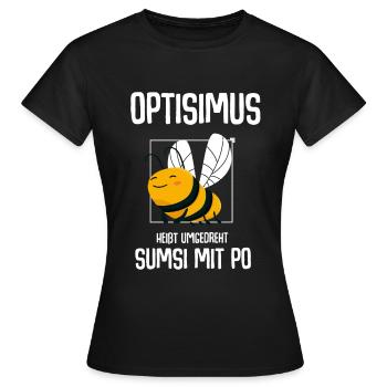 Optimismus Sumsi mit PO - Bienen Imker Shirt - Frauen T-Shirt - Schwarz - Vorne - AI Model Female 172 dark (172cm)