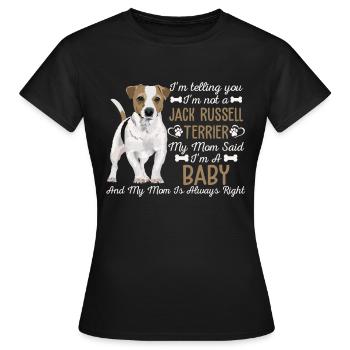 Jack Russell Dog Mom T Shirt - Frauen T-Shirt - Schwarz - Vorne - AI Model Female 172 dark (172cm)