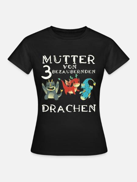 Frau Mutter Drachen - Frauen T-Shirt - Schwarz