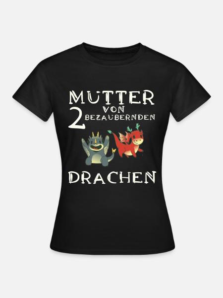 Frau Mutter Drachen - Frauen T-Shirt - Schwarz