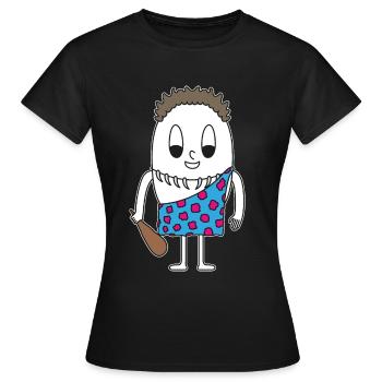 Œuf de l’âge de pierre - T-shirt Femme - noir - Devant - AI Model Female 172 dark (172cm)
