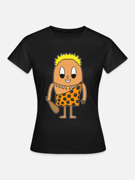 Stone age man egg - Women's T-Shirt - black