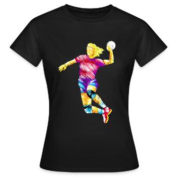 Handballmama Mama Handball Frauen Sportplatz - Frauen T-Shirt - Schwarz - Vorne - AI Model Female 172 dark (172cm)