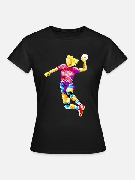 Handball maman maman handball femmes terrain de sport - T-shirt Femme - noir